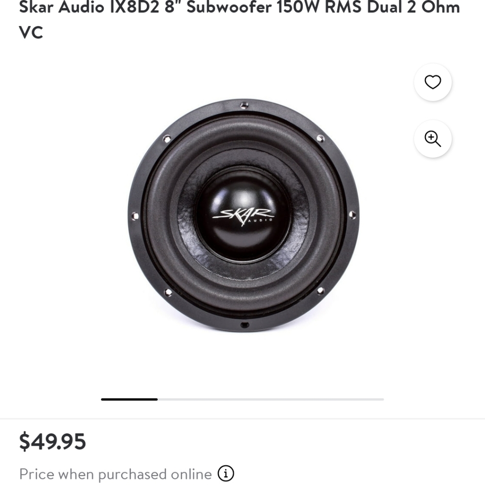 Sold Out New Skar 8 inch Subwoofer IX-8D2